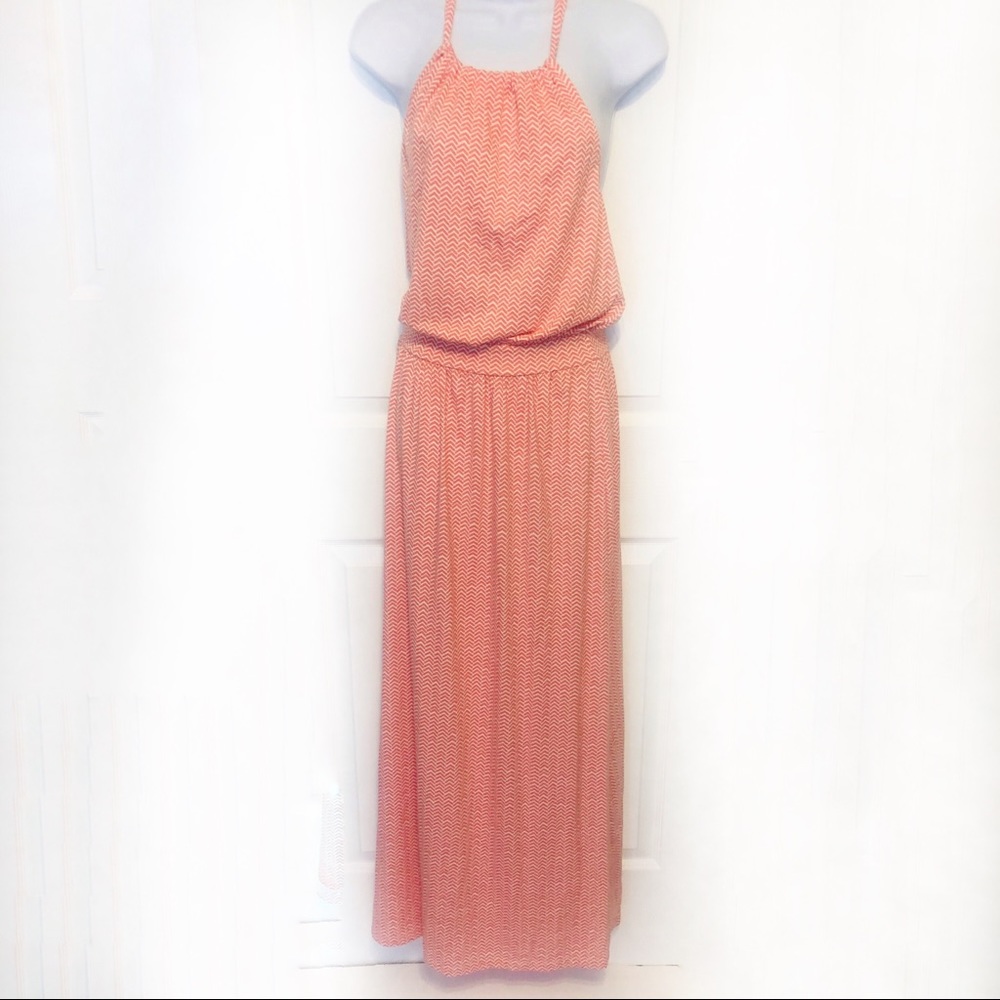 Gap Halter Coral Maxi Dress